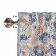 thumbnail image 5 of Valances for Windows, Blue Paisley Flowers Distressed Floral Geometric Watercolor Rod Pocket Short Window Valance Curtains Holiday Window Treatment for Kitchen Living Room Bathroom, 42"x18", 5 of 7