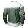 thumbnail image 4 of Previn Men's Vintage Henley Shirt Long Sleeve Top Button Crew Neck Casual Fall Fashion Winter Pull On Henley Shirt Green 3X-Large, 4 of 5