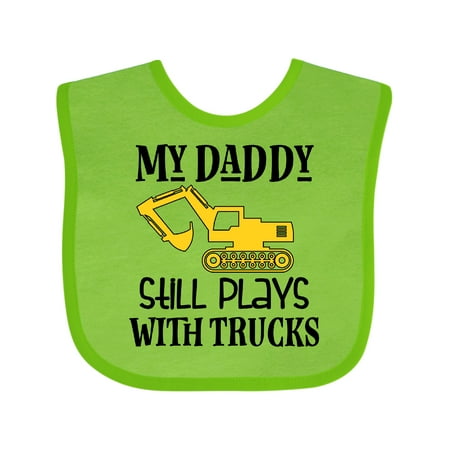 

Inktastic Construction Daddy Still Plays with Trucks Boys or Girls Baby Bib