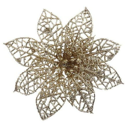 Turquoise Christmas Tree Decorations AkoaDa 5PCS Glitter Hollow Artificial Christmas Flower Ornament for Xmas Tree Garland Artificial Flowers for Decorations ()