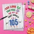 thumbnail image 5 of NobleWorks Jumbo Funny 105th Milestone Birthday Greeting Card 8.5 x 11 Inch with Envelope (1 Pack) Large Jumbo Age Equation-105 J2758MBG, 5 of 6