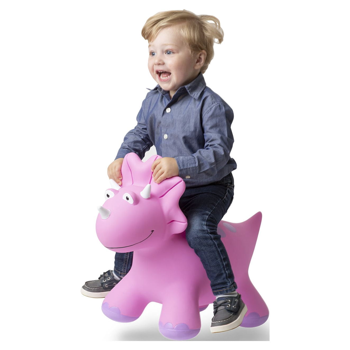Bounce Buddies® Dino: Trish the Triceratops Ride-on Inflatable Bouncer
