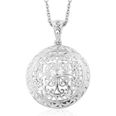 Silver Pendant Necklace Jewelry - Openwork Statement Circle Chain Pendant Necklace 925 Sterling Silver Jewelry for Women 20