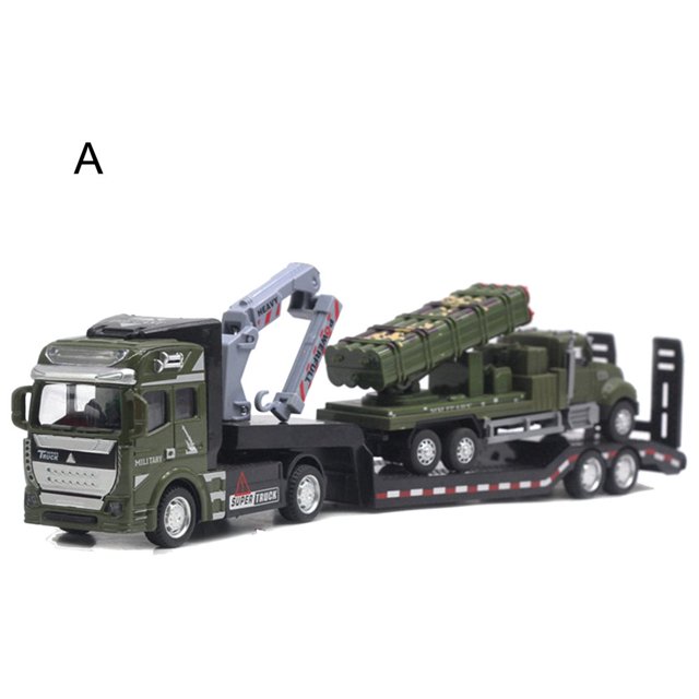 1/50 Échelle Modèle de Remorque de l'Armée Figure Éducatif Fonction de Rappel Armée Remorque Missiles Véhicule Modèle Jouet pour Étudiant
