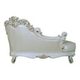 thumbnail image 3 of Acme Vendome CHAISE W/2 PILLOWS Synthetic Leather & Antique Pearl Finish, 3 of 5