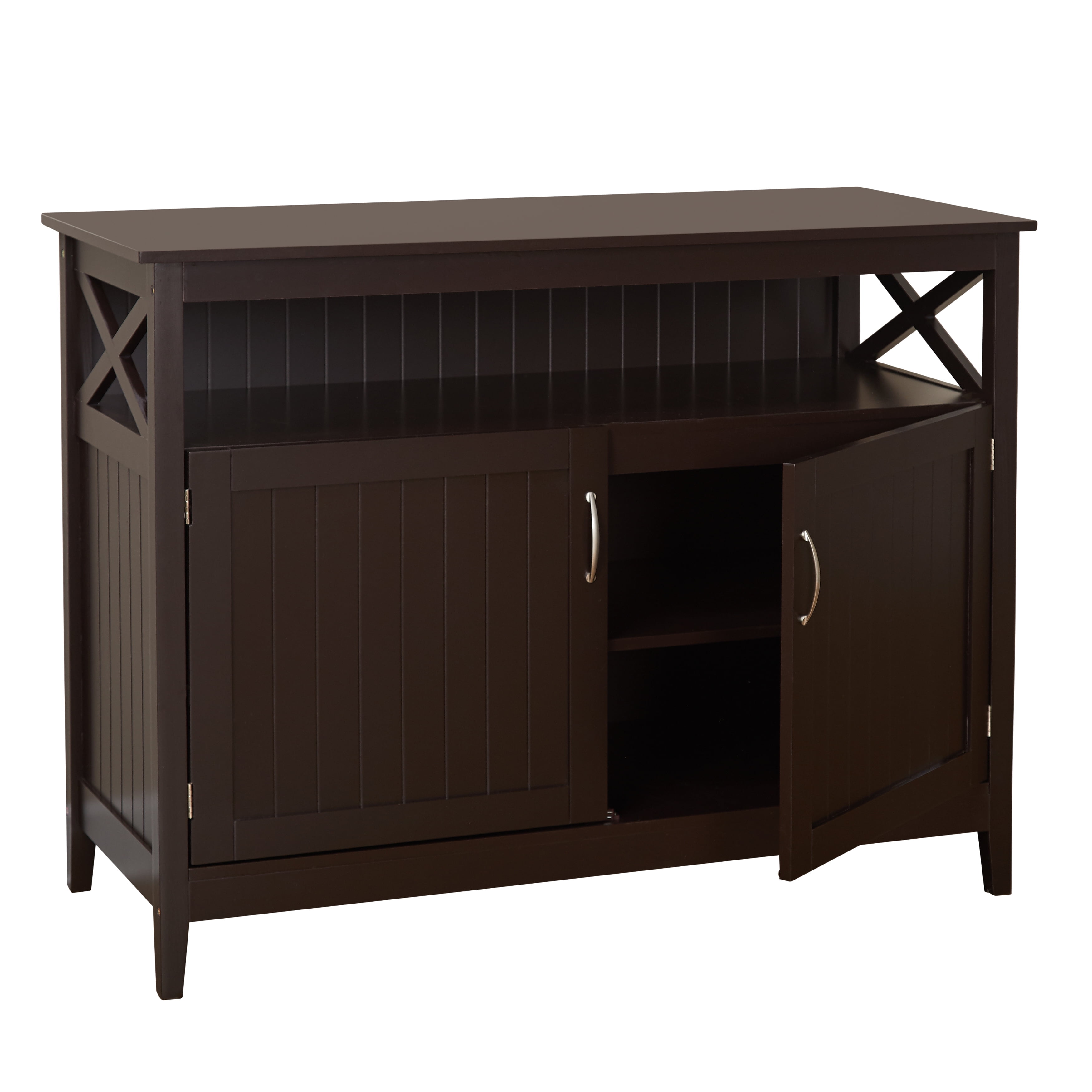 Target Marketing Systems Storage Cabinet with Sliding Doors, Sideboard  Buffet with Open Side Panels, Stackable Cupboard for Kitchen, Dining, and