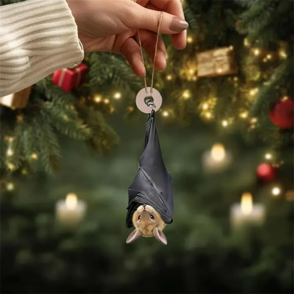 Zenithome Playful Eye Catching Lightweight Bat Christmas Ornament 3.15In For Xmas Tree Porch Mantel Decor Adding Gothic Mystery Festive Flair
