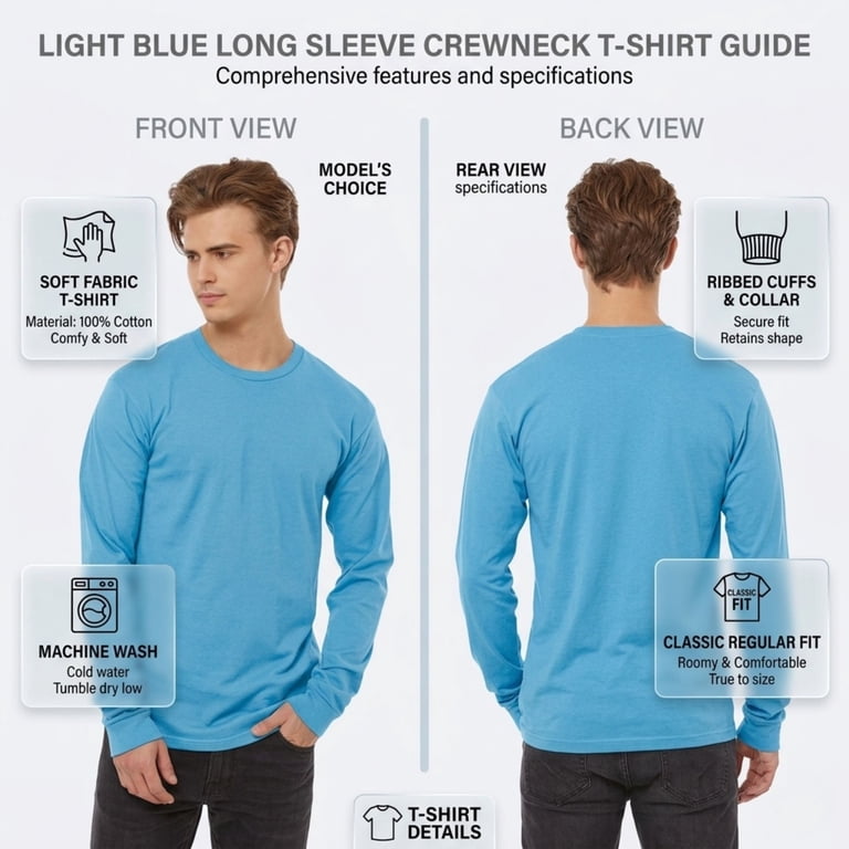 Gildan Men's Long Sleeve T-Shirt, 100% Cotton Classic Fit Tee
