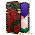 thumbnail image 2 of FKBRCL4U Compatible with Samsung Galaxy A12 Case, Vector Red Rose Green Leaf Luxury Golden Decoration for Girl Women Soft TPU Shockproof Protective Hard PC Back, 2 of 7