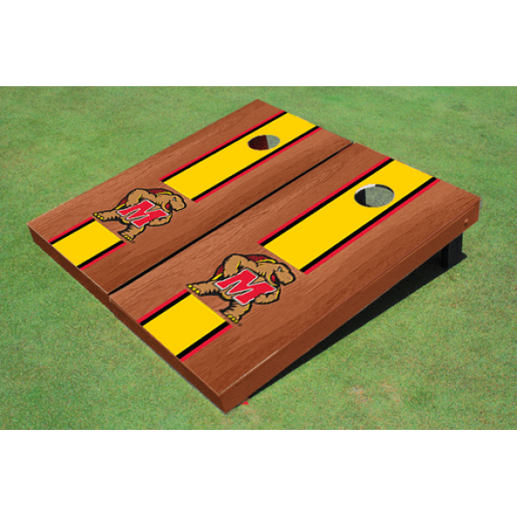 University of Maryland Yellow Rosewood Matching Long Stripe Cornhole Boards