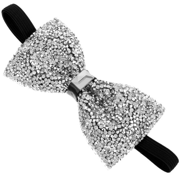 OULII 1Set Men S Rhinestone Bow Tie For Dapper Appearance At Weddings And Parties