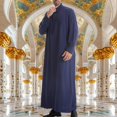 thumbnail image 2 of Solid Colored Men Robes Comfortable Breathable Fabric Traditional Clothing Long Sleeve Thobe for Daily Wear Mens Casual Crew Neck Basic Tees, 2 of 5