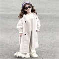thumbnail image 1 of Parkas de manga larga para niños, color liso, de invierno, de imitación de visón, para niñas pequeñas, abrigo grueso acolchado de longitud media, abrigo de poliéster para niños, 1 of 8