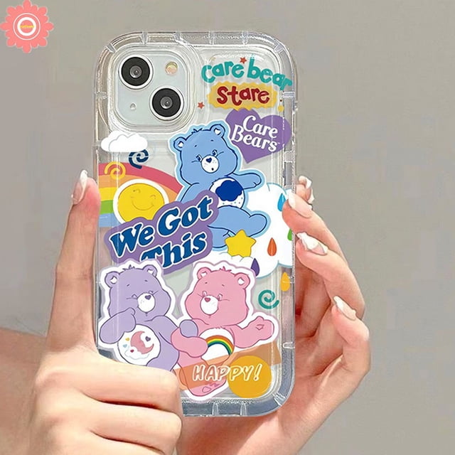 Funda De Oso De Dibujos Animados Colorido Para El Cuidado Del Arco Iris Compatible Con iPhone 7Plus 11 13 14 12 Pro MAX XR 7 6 8 6S Plus X XS Cute Little Bear Tag A Prueba De Golpes Airbag Suave Tpu C