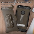 thumbnail image 4 of TAN BROWN BEYOND CELL TRI-SHIELD RUGGED CASE COVER with KICKSTAND + BELT CLIP HOLSTER + LANYARD STRAP + CREDIT CARD POCKET FOR GOOGLE PIXEL XL 5.5", 4 of 7