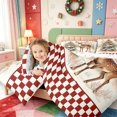 thumbnail image 3 of Manfei Winter Holiday Queen Comforter Set,Farmhouse Christmas Santa Claus Comforter Sets Queen,Xmas Reversible,3-Piece,1 Comforter and 2 Pillowcases, 3 of 7