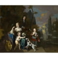 thumbnail image 2 of Jan Baptist Weenix 14x12 Gold Ornate Wood Frame and Double Matted Museum Art Print Titled - Portrait of a Family, 2 of 4