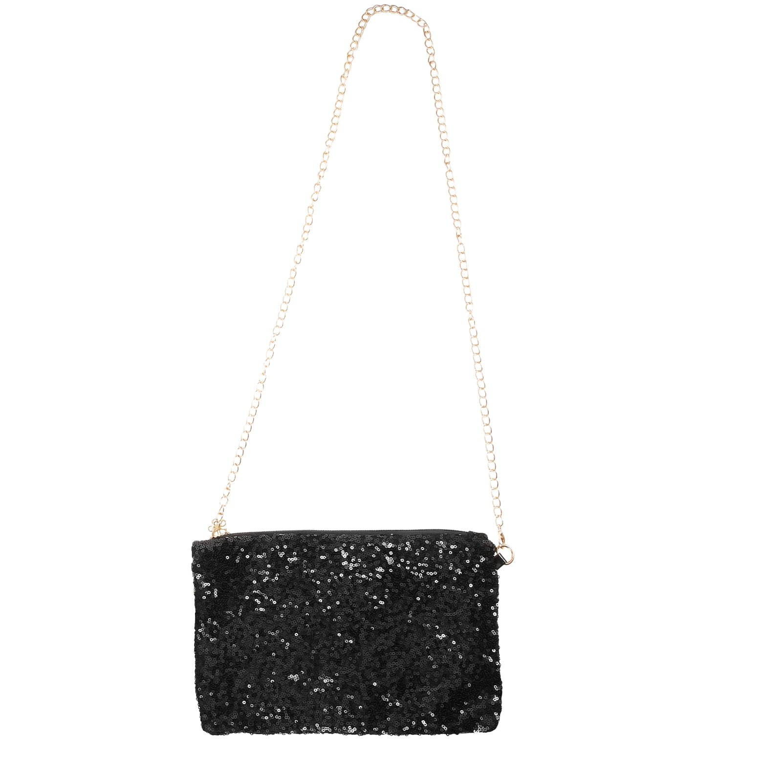 Fashion Sparkly Sequin Handbag Lady Party Evening Clutch Shoulder Bag for Women Black Walmart