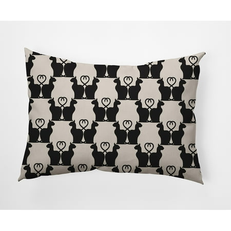 Simply Daisy 14" x 20" Cat Clowder Indoor/Outdoor Polyester Throw Pillow, Cream