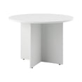 thumbnail image 1 of 42W Round Conference Table with Wood Base in White - Engineered Wood, 1 of 7