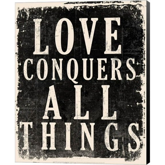 Love Conquers All - Voltaire Quote by Unknown, Canvas Wall Art, 16W x 20H