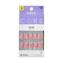 KISS CORE Color Press On Nails, ‘Felicity’, Pink, Short Squoval, 32 Count