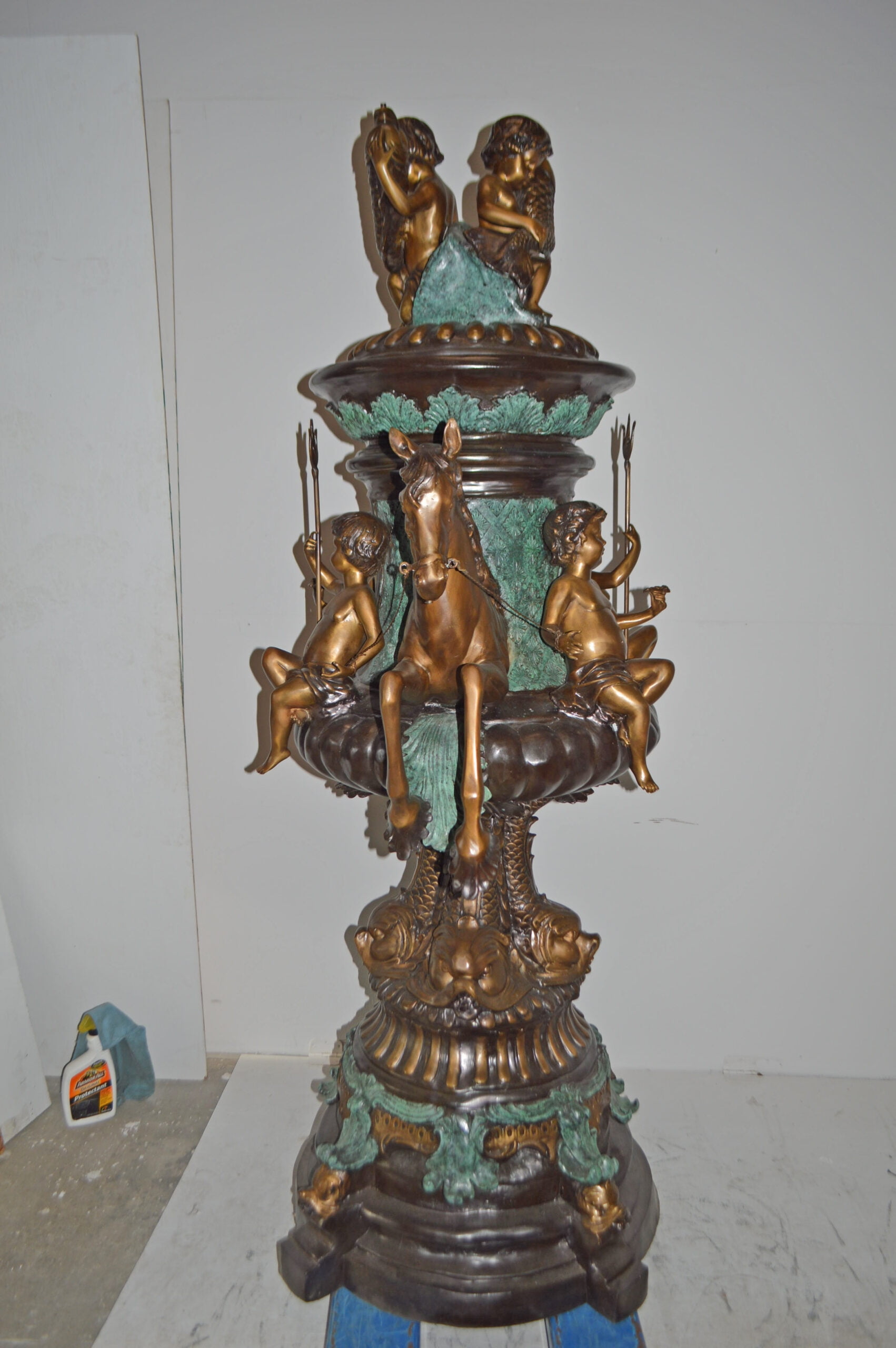 Nifao Seven Feet Tall Tiered Pond – Outdoor Bronze Fountain, Garden Water Feature, 46"L x 46"W x 84"H