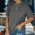 thumbnail image 1 of ICHUANYI Clearance Fashion Women Summer Comfortable Round Neck Short Sleeve Tops Blouse T-Shirt(Gray, S) ICHUANYI WER2023081201720, 1 of 7