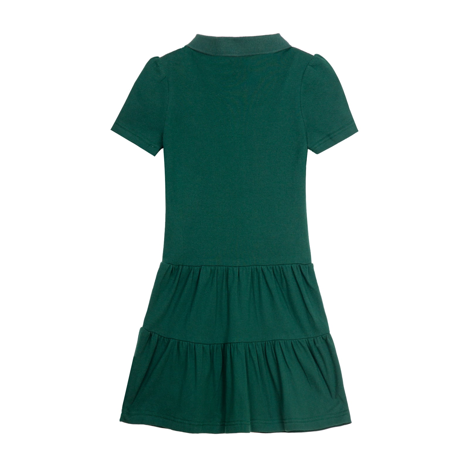 LittleSpring Big Girls Short Sleeve Pique Polo Dress Sundress Green Uniform  Dresses Size 12 - Walmart Business Supplies