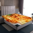 thumbnail image 4 of Erosebridal Spaghetti Noodles Bed Sheets King Adults,Chicken Pasta Noodles Sheet Set Funny Decor for Bedroom,Realistic Food Fitted Sheet Noodle Bedding Set, 4 of 5