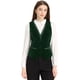 thumbnail image 1 of Chaleco de Estilo Retro de Terciopelo para Mujer con Cuello en V sin Mangas Vintage Racerback Steampunk Vest Verde oscuro XS, 1 of 6