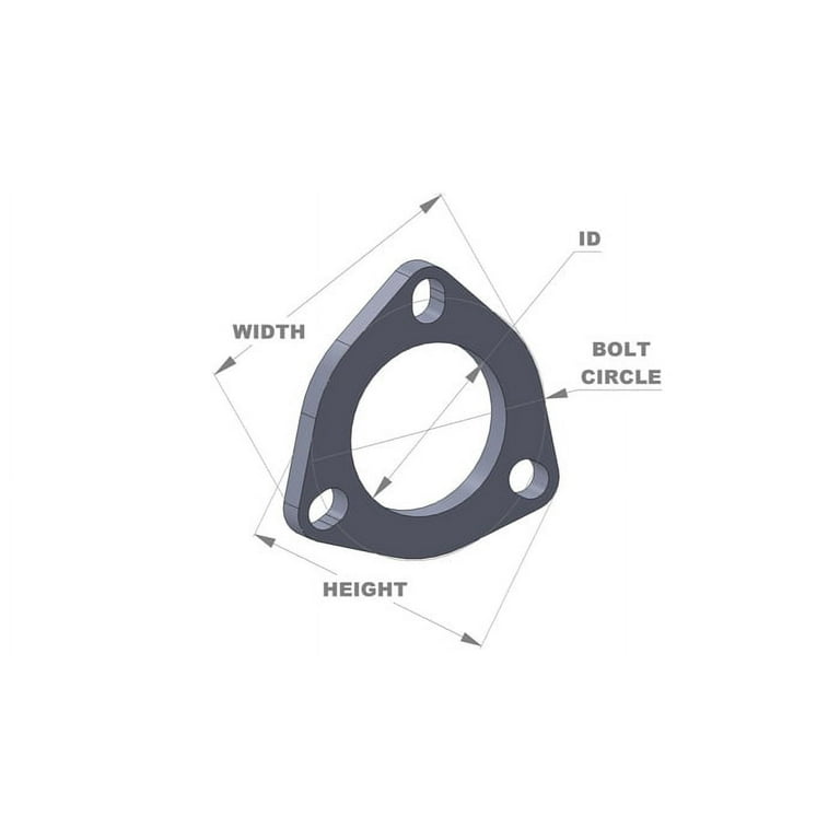 3-Bolt Stainless Steel Exhaust Flange 2.5 3-Bolt Stainless Steel Exhaust Flange 2.5