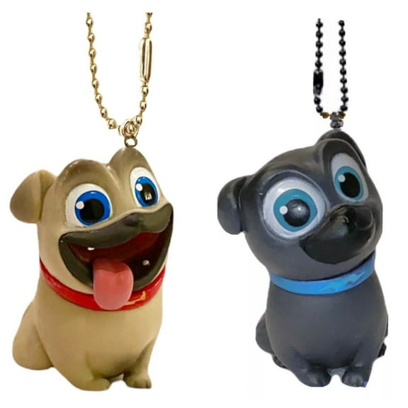 Puppy Pals Rolly & Bingo Keychain Dangler PVC Figure Figurine Charm Ornament New