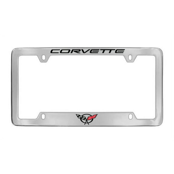 Chevrolet Corvette C5 Chrome Plated Metal Bottom Engraved License Plate Frame