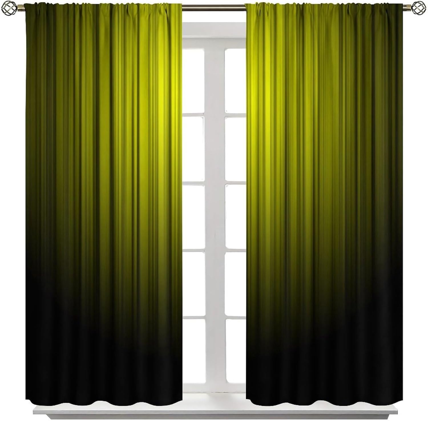 Purple and Black Curtains Funny Striped Ombre Elegant Design Bright Solid Dark Abstract Gradient Blackout Rod Pocket Curtains for Bedroom Living Room Kitchen Window Drapes 2 Panel Set 52x84 Inch