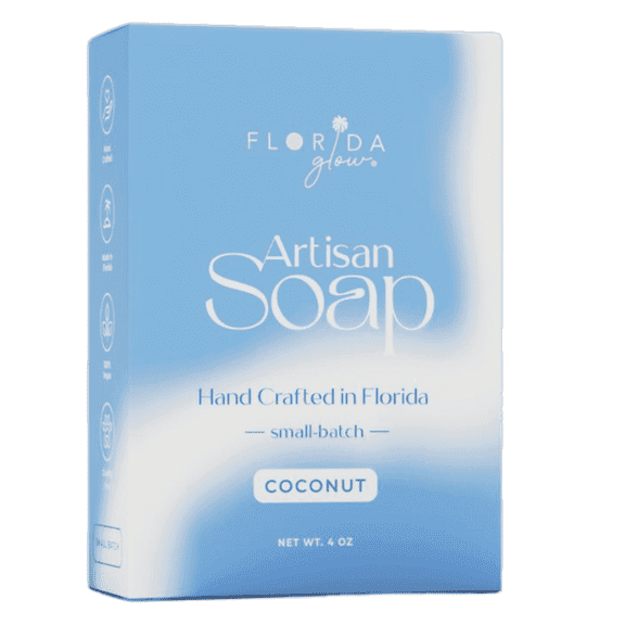 Florida Glow Handmade Plant-Based Coconut Scent, Cruelty-Free, Natural Skincare Bar Soap