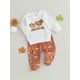 thumbnail image 2 of Conjunto de 2 piezas para bebé niño pequeño, sudadera, jersey y pantalones con estampado de pavo y gobble, ropa de Acción de Gracias, 2 of 6