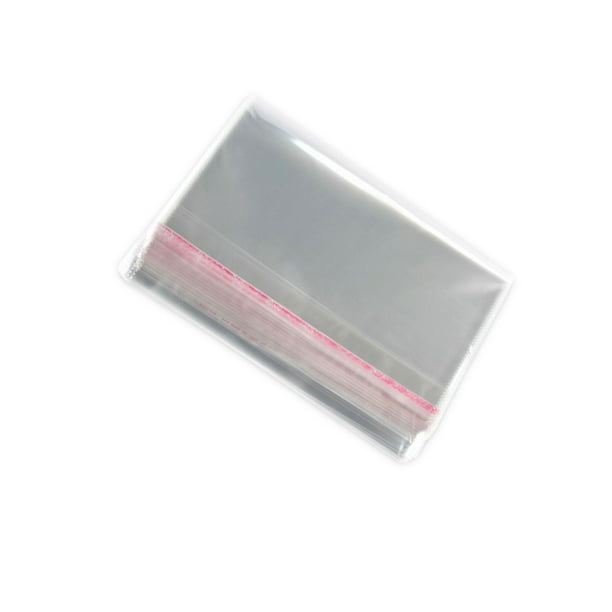 Paquete de 100 bolsas de embalaje, cajas de almacenamiento, monedero, contenedor de plástico de superficie lisa, accesorios para el hogar, Almacenamiento y organización del hogar 2 capas de 0.08 mm Wosthever HA062333-02B