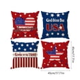thumbnail image 3 of JeashCHAT 4th of July Pillow Covers 18"x18" Set of 4, Patriotic Red White Blue Throw Pillow Covers, American Flag Cushion Case for Memorial Day Outdoor Home Sofa Couch Decor, 3 of 6
