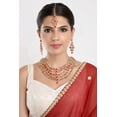 thumbnail image 2 of Efulgenz Indian Jewelry Choker Kundan Crystal Multi Layered Necklace Earrings Maang Tikka Head Chain Bollywood Wedding Bridal Set, 2 of 5