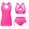 thumbnail image 1 of DGMIOCS Women's Tankini Set Full Coverage Top with Boy Short Bottom Hot Pink L, 1 of 9