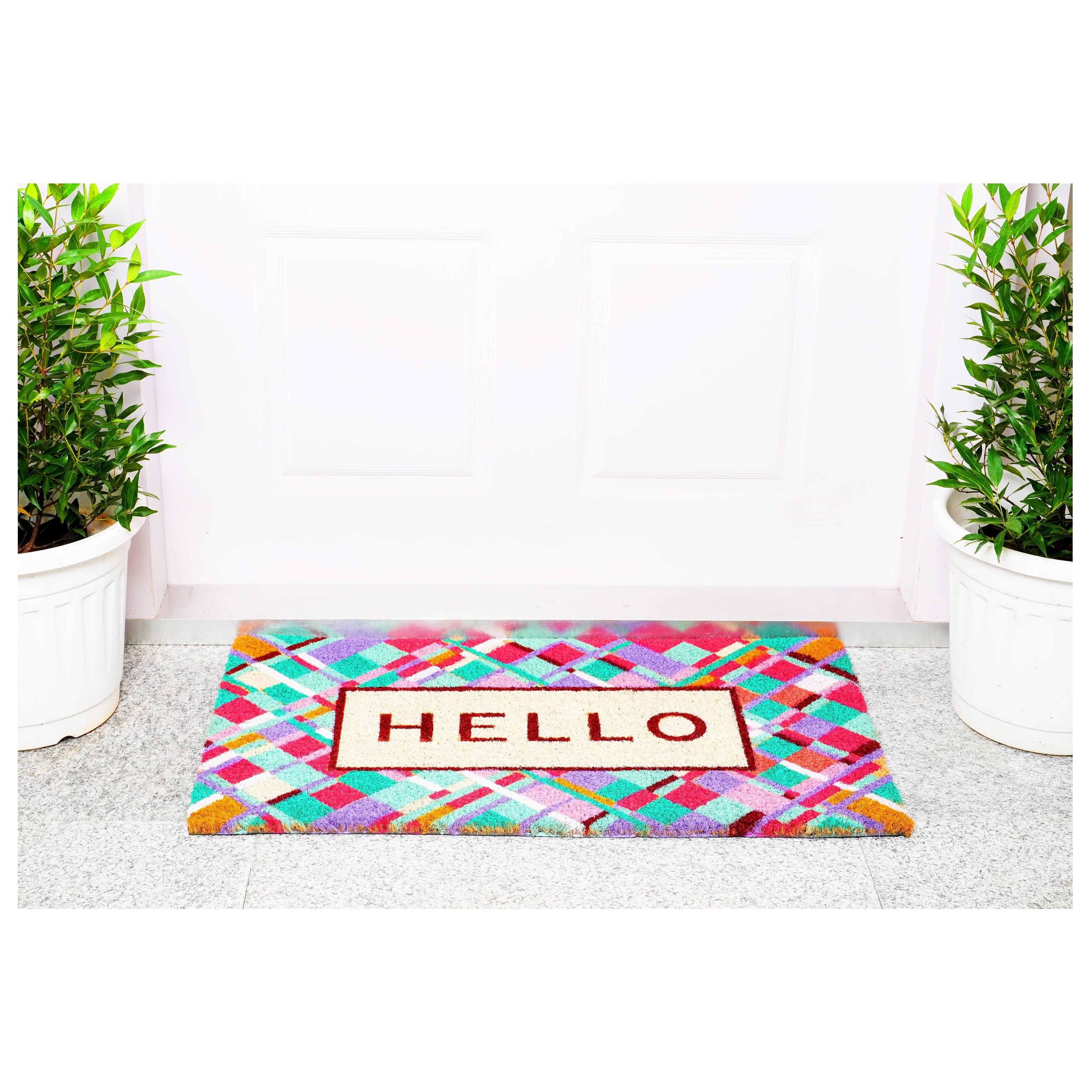 Calloway Mills 107642436 Jazzy Abstract Hello Doormat 24" x 36"