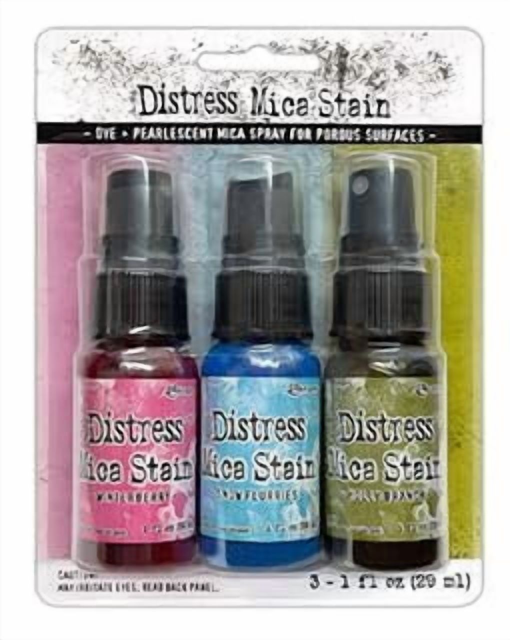 Ranger Tim Holtz Distress Mica Spray Bundle - 6 one-Ounce Bottles Mica Holiday Collection Including Sets 1 and 2 with Trebbies Detail Sticks