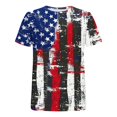 thumbnail image 5 of Fiudx Ofertas Relámpago Top/Camisa de Cuello Redondo de Manga Corta con Cuello Redondo Estampado para Mujer, 5 of 5