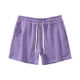 thumbnail image 3 of Men's Casual Shorts Threads Men Shorts Volleyball Men Lightweight Mens Denim Cargo Active Cu Stretch Workout Pack Men's Yoga Mens Short Athletic Purple 3XL, 3 of 7