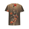 thumbnail image 4 of KeFaWanJu Summer ! Round Neck T Shirts for Women Plus Size Short Sleeve Tshirts Under $5 Floral Tee Shirts,Red C Sizes XXXL, 4 of 5