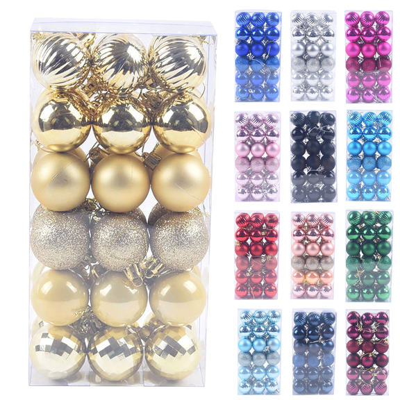 36Pcs Christmas Ball Ornaments Shatterproof Ball Set, Tyidzon Hanging Christmas Ornaments for Xmas Tree Holiday Party Home Decoration Gift Box