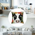 thumbnail image 5 of Rectangle Pieces Pillowcases Cow with Flowers Leaves Zippered Throw Pillow Case Cushion Pillow Covers Protectors for Home Car Decoration, 5 of 7