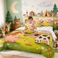 thumbnail image 3 of Erosebridal Farm Animals Twin Bedding for Boys Girls, Pink Barn Bedding Comforter Set, Polka Dots Reversible 7 Pieces, 3 of 6