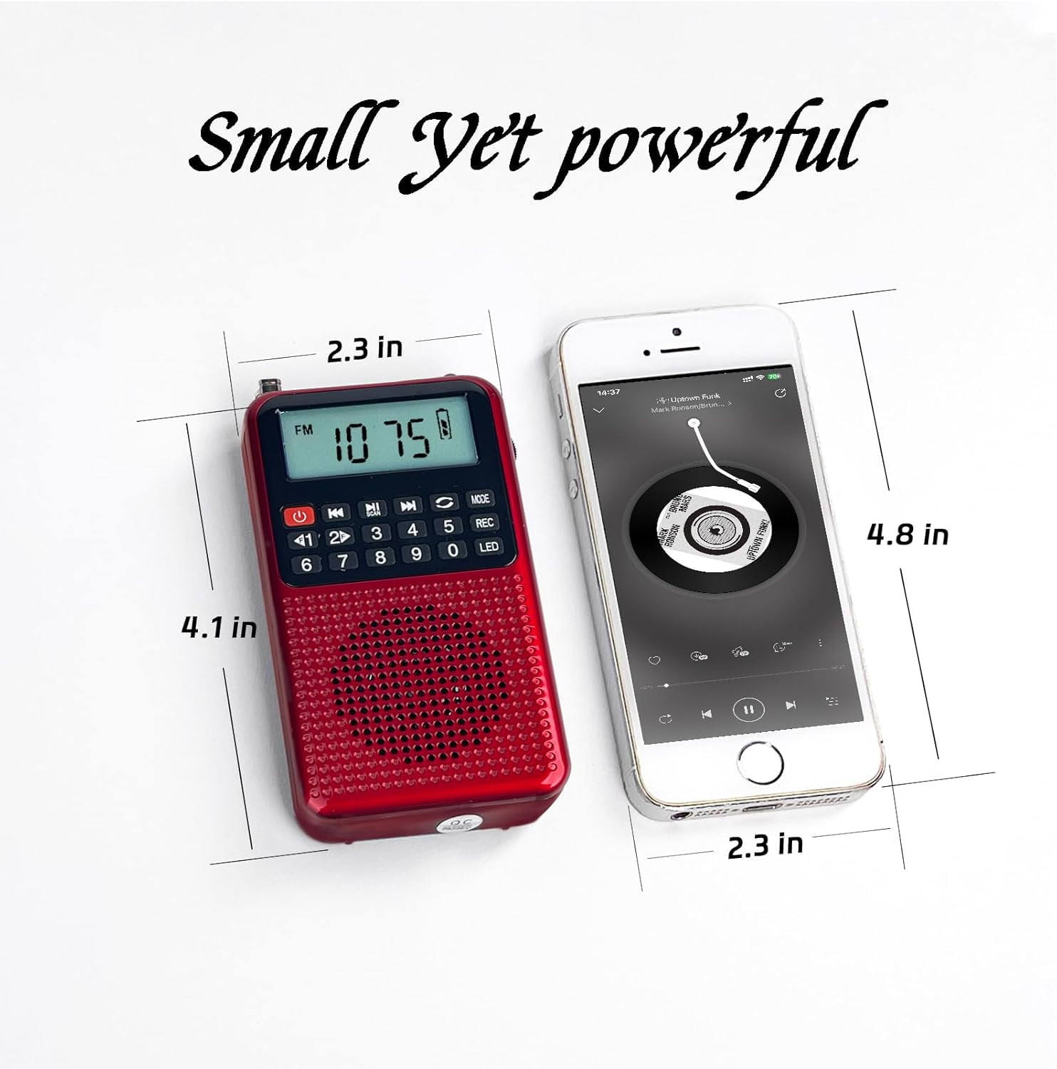 Portable AM/FM Radio with Bluetooth - Emergency Light, Flashlight, Voice Recorder, MicroSD Playback | Strong Signal, Rechargeable Battery for Home, Camping, Power Outages